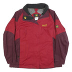 JACK WOLFSKIN Womens Red & Burgundy Outdoor Jacket L Polyester Blend Zip