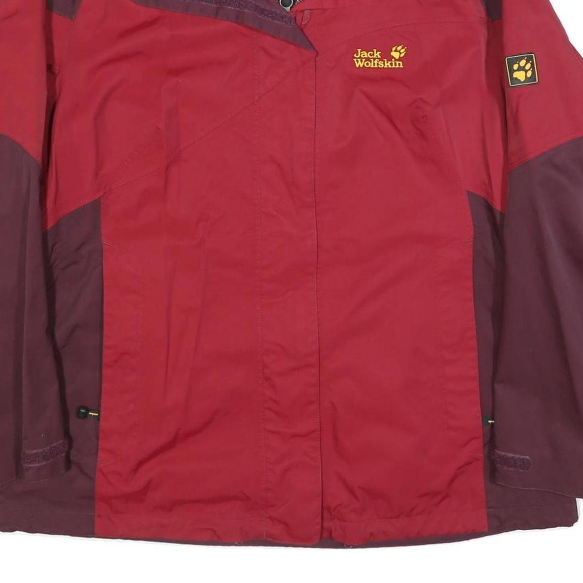 JACK WOLFSKIN Womens Red & Burgundy Outdoor Jacket L Polyester Blend Zip