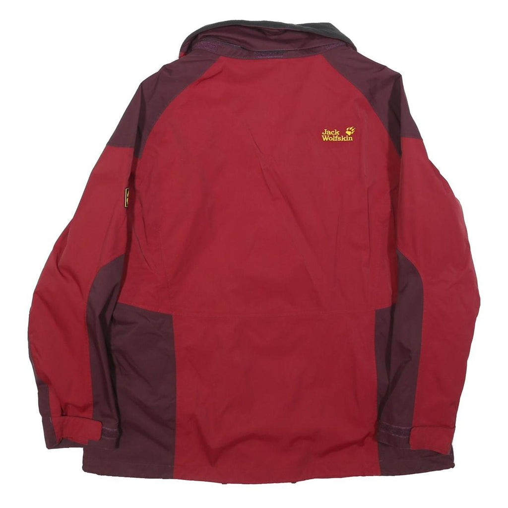 JACK WOLFSKIN Womens Red & Burgundy Outdoor Jacket L Polyester Blend Zip