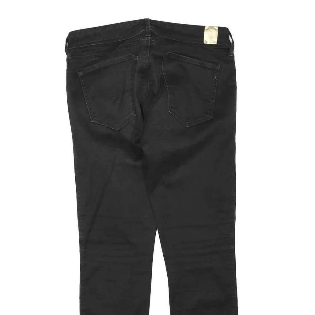 REPLAY Womens Black Regular Skinny Denim Medium W30 L27 Zip Closure Jeans