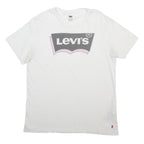 LEVI'S Mens White Grey & Pink Graphic T-Shirt XL Short Sleeve Crew Neck Cotton