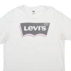 LEVI'S Mens White Grey & Pink Graphic T-Shirt XL Short Sleeve Crew Neck Cotton