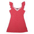 WEDNESDAY'S GIRL Womens Red & White Polka Dot Day Cotton Blend Dress Sleeveless