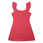 WEDNESDAY'S GIRL Womens Red & White Polka Dot Day Cotton Blend Dress Sleeveless