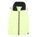 CALVIN KLEIN Womens Yellow & Black Quilted Gilet S Nylon Zip Front Casual Wear