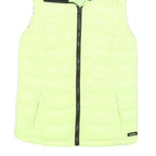 CALVIN KLEIN Womens Yellow & Black Quilted Gilet S Nylon Zip Front Casual Wear