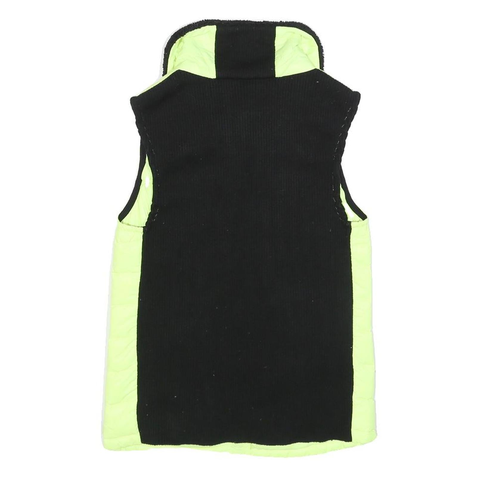 CALVIN KLEIN Womens Yellow & Black Quilted Gilet S Nylon Zip Front Casual Wear