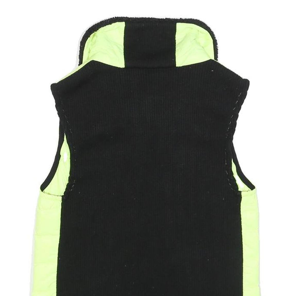 CALVIN KLEIN Womens Yellow & Black Quilted Gilet S Nylon Zip Front Casual Wear