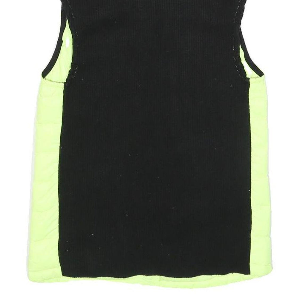 CALVIN KLEIN Womens Yellow & Black Quilted Gilet S Nylon Zip Front Casual Wear