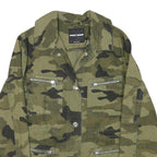 TALLY WEIJL Womens Green Camouflage Cotton Blend Jacket S Button Closure Casual