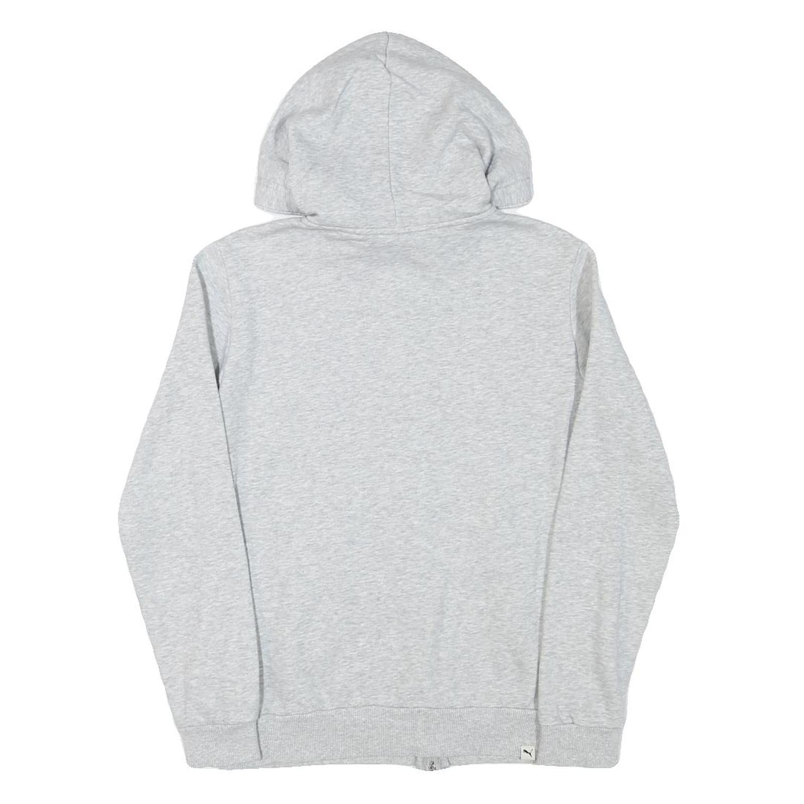 PUMA Womens Grey Cotton Blend Full Zip Hoodie S Branded Casual Zip Up