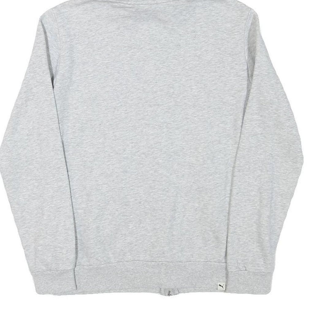 PUMA Womens Grey Cotton Blend Full Zip Hoodie S Branded Casual Zip Up