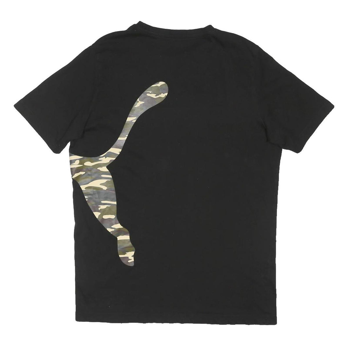 PUMA Mens Black & Camouflage Graphic T-Shirt S Short Sleeve Crew Neck Sportswear