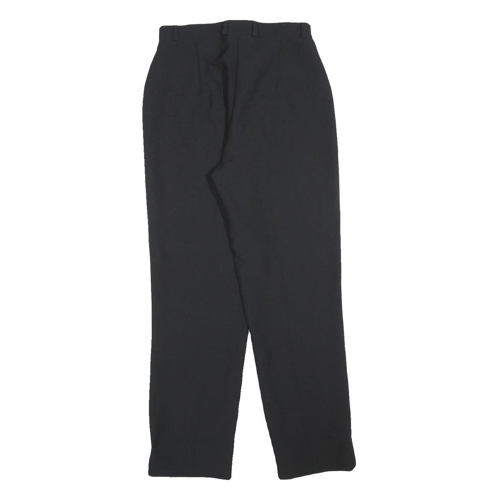 Womens Black Regular Fit Zip Trousers Polyester W26 L28 Classic Workwear