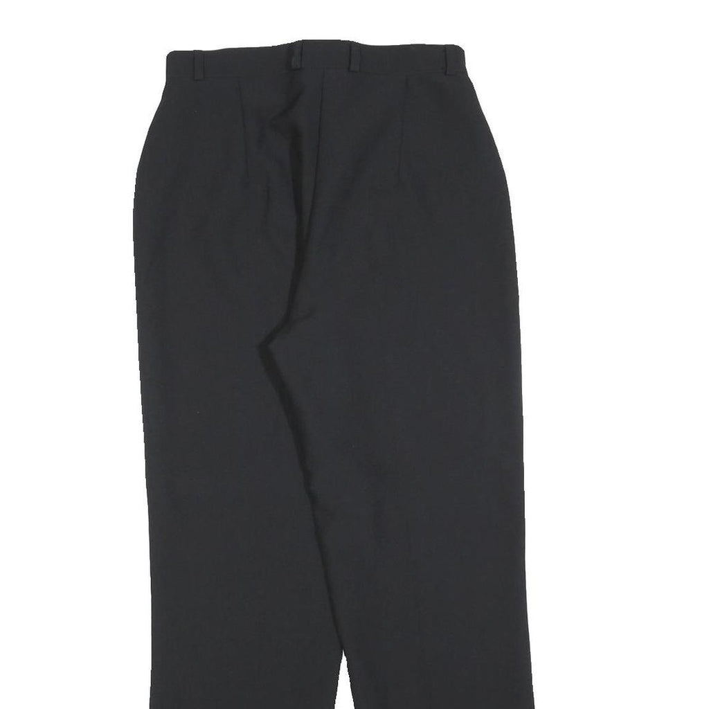 Womens Black Regular Fit Zip Trousers Polyester W26 L28 Classic Workwear
