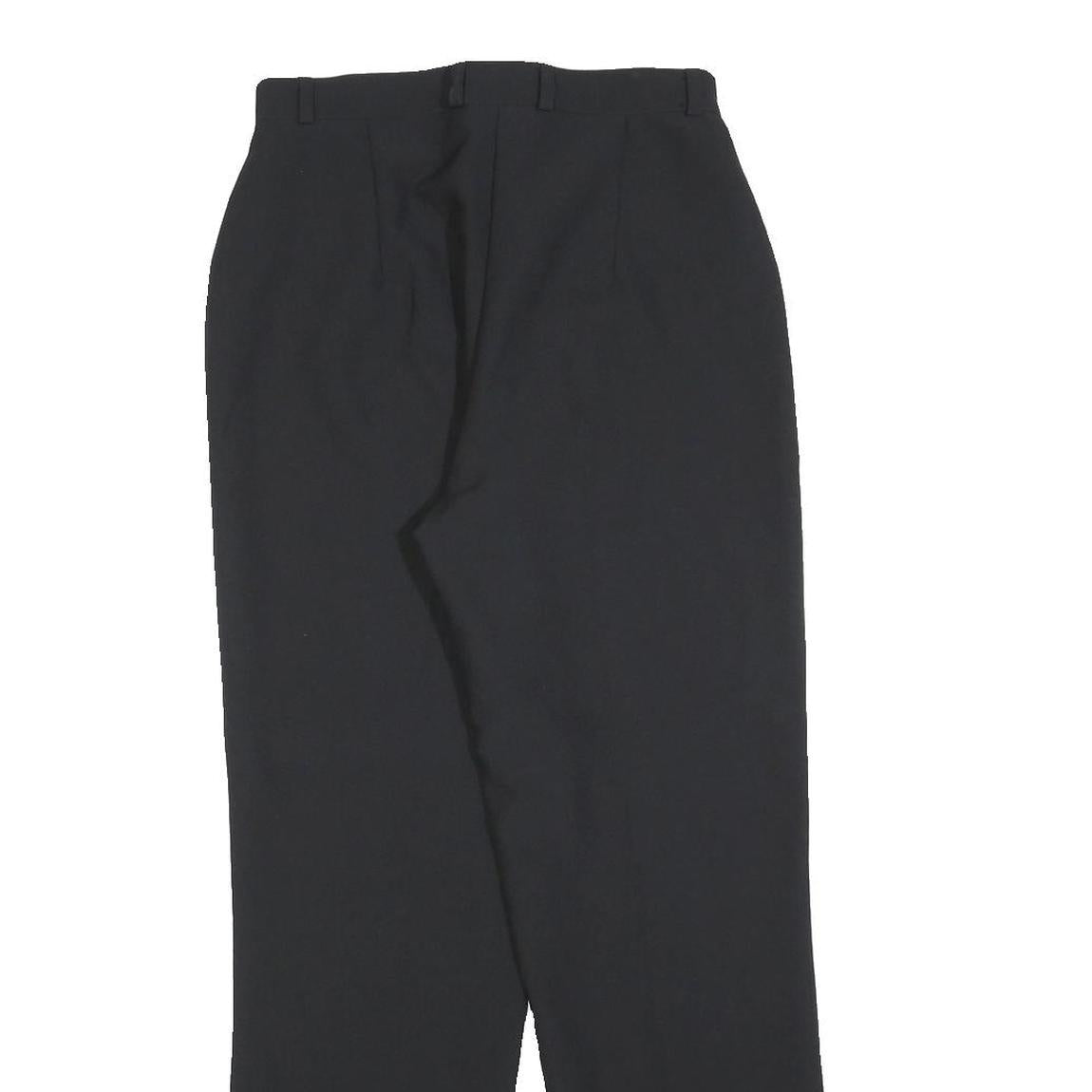 Womens Black Regular Fit Zip Trousers Polyester W26 L28 Classic Workwear