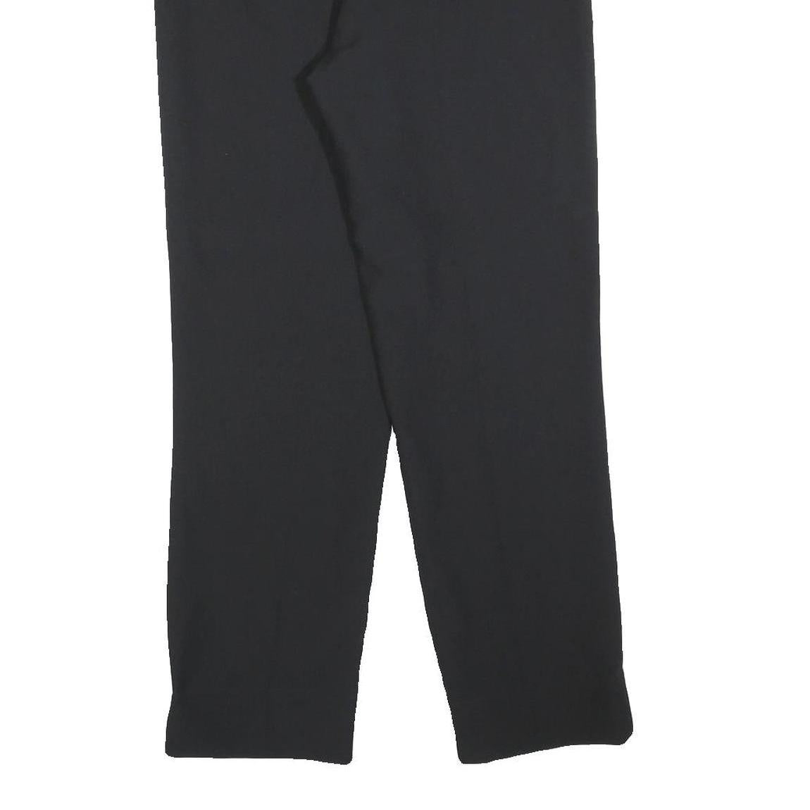 Womens Black Regular Fit Zip Trousers Polyester W26 L28 Classic Workwear