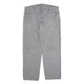 CARHARTT Mens Relaxed Cotton Blend Grey Workwear Trousers W36 L30 Durable Zip