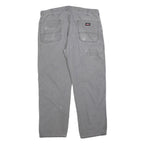 CARHARTT Mens Relaxed Cotton Blend Grey Workwear Trousers W36 L30 Durable Zip