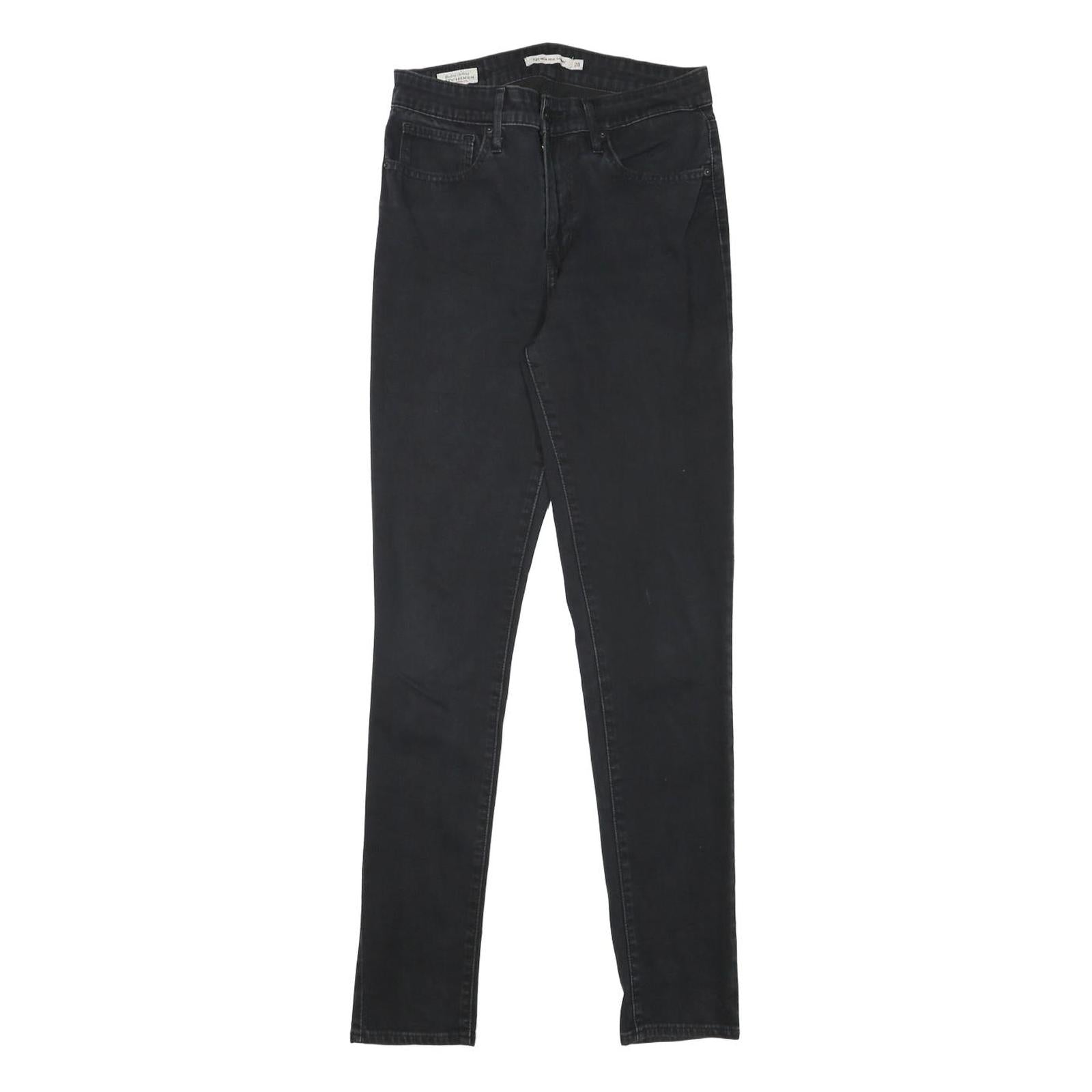 LEVI'S Womens Slim Black Denim Slim Jeans W26 L29 Classic Fit Zip Closure