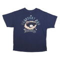MAJESTIC Mens Navy Blue Mariners Graphic T-Shirt 2XL Short Sleeve Crew Neck