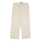 RALPH LAUREN SPORT Womens Cotton Blend Beige Relaxed Straight Trousers W32 L30