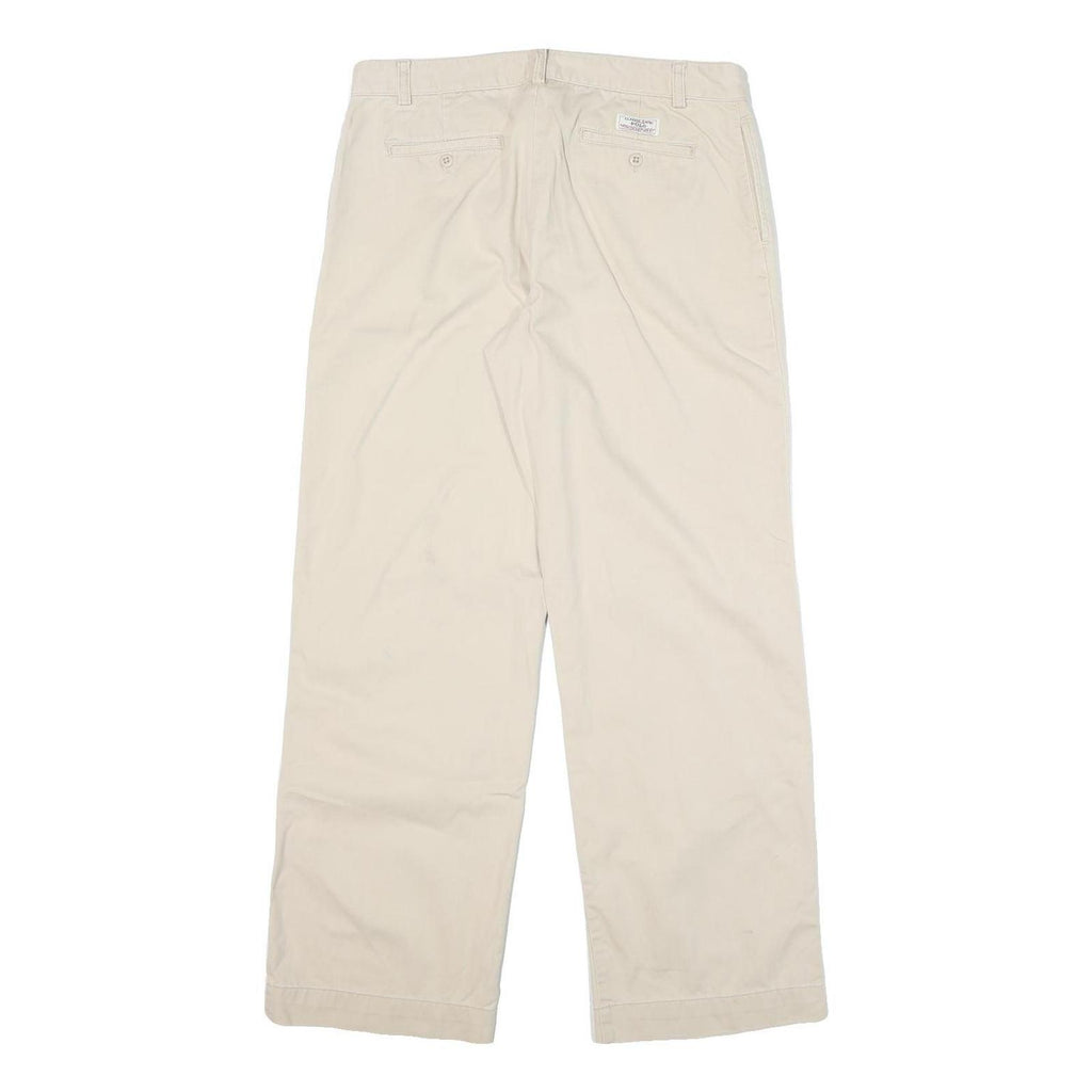 RALPH LAUREN SPORT Womens Cotton Blend Beige Relaxed Straight Trousers W32 L30