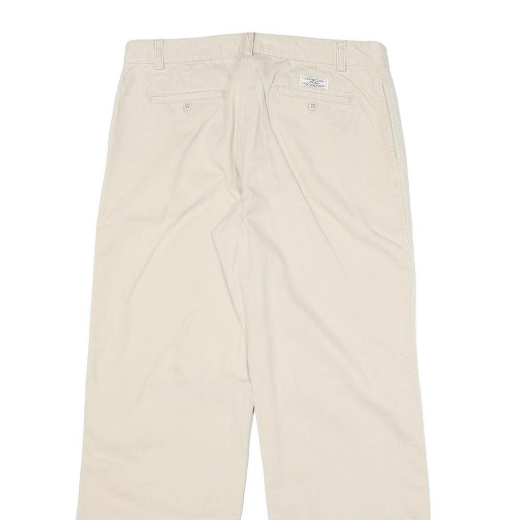 RALPH LAUREN SPORT Womens Cotton Blend Beige Relaxed Straight Trousers W32 L30