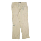 CARHARTT Mens Cotton Blend Beige Relaxed Cargo Trousers W34 L32 Durable Workwear