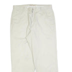 CALVIN KLEIN Mens Cotton Blend White Regular Straight Trousers W35 L30 Zip