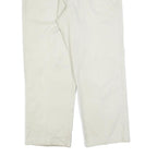 CALVIN KLEIN Mens Cotton Blend White Regular Straight Trousers W35 L30 Zip