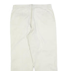 CALVIN KLEIN Mens Cotton Blend White Regular Straight Trousers W35 L30 Zip