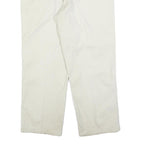 CALVIN KLEIN Mens Cotton Blend White Regular Straight Trousers W35 L30 Zip