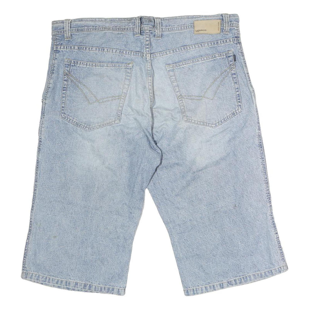 LERROS Mens Blue Denim Casual Shorts L W40 Relaxed Fit Cotton