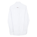 TOMMY HILFIGER Mens White Linen Blend Shirt XS Classic Button Down Collar Long