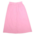KORET Womens Pink Button Front Midi Cotton Blend Skirt Size S Elegant Summer