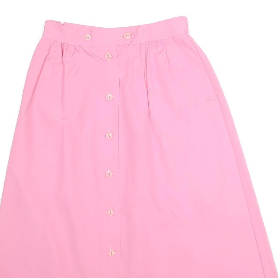 KORET Womens Pink Button Front Midi Cotton Blend Skirt Size S Elegant Summer