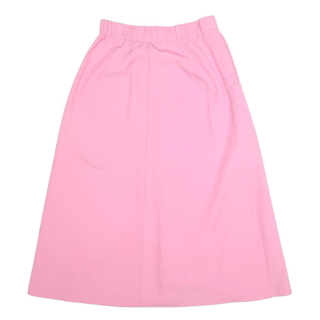 KORET Womens Pink Button Front Midi Cotton Blend Skirt Size S Elegant Summer