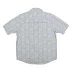 WRANGLER Mens Blue Printed Cotton Shirt M Casual Button Front Short Sleeve