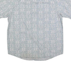 WRANGLER Mens Blue Printed Cotton Shirt M Casual Button Front Short Sleeve