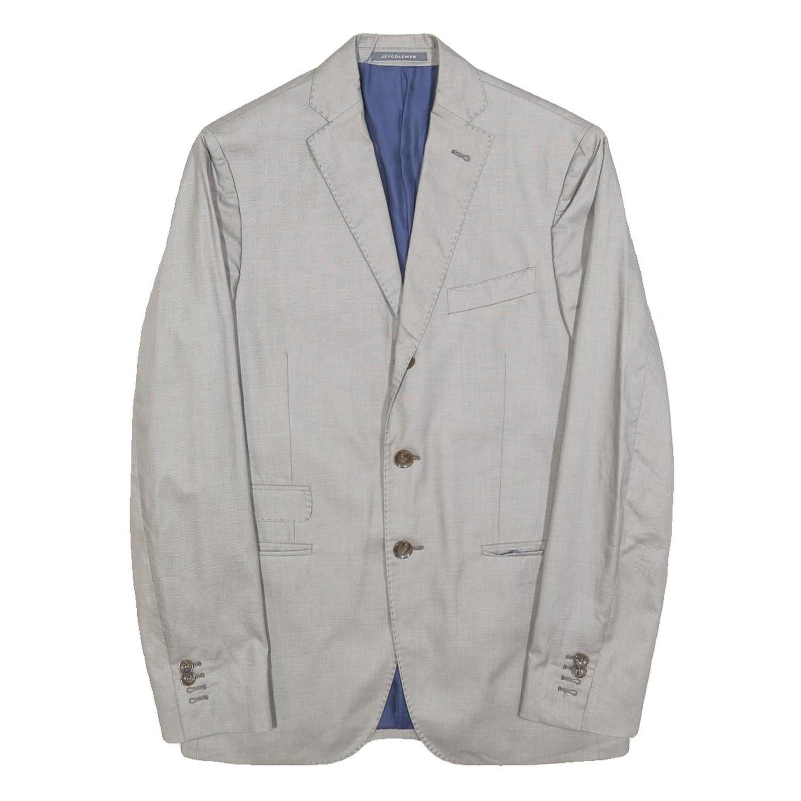 JEY COLEMAN Mens Grey Single Breasted Jacket S Woven Classic Button Closure