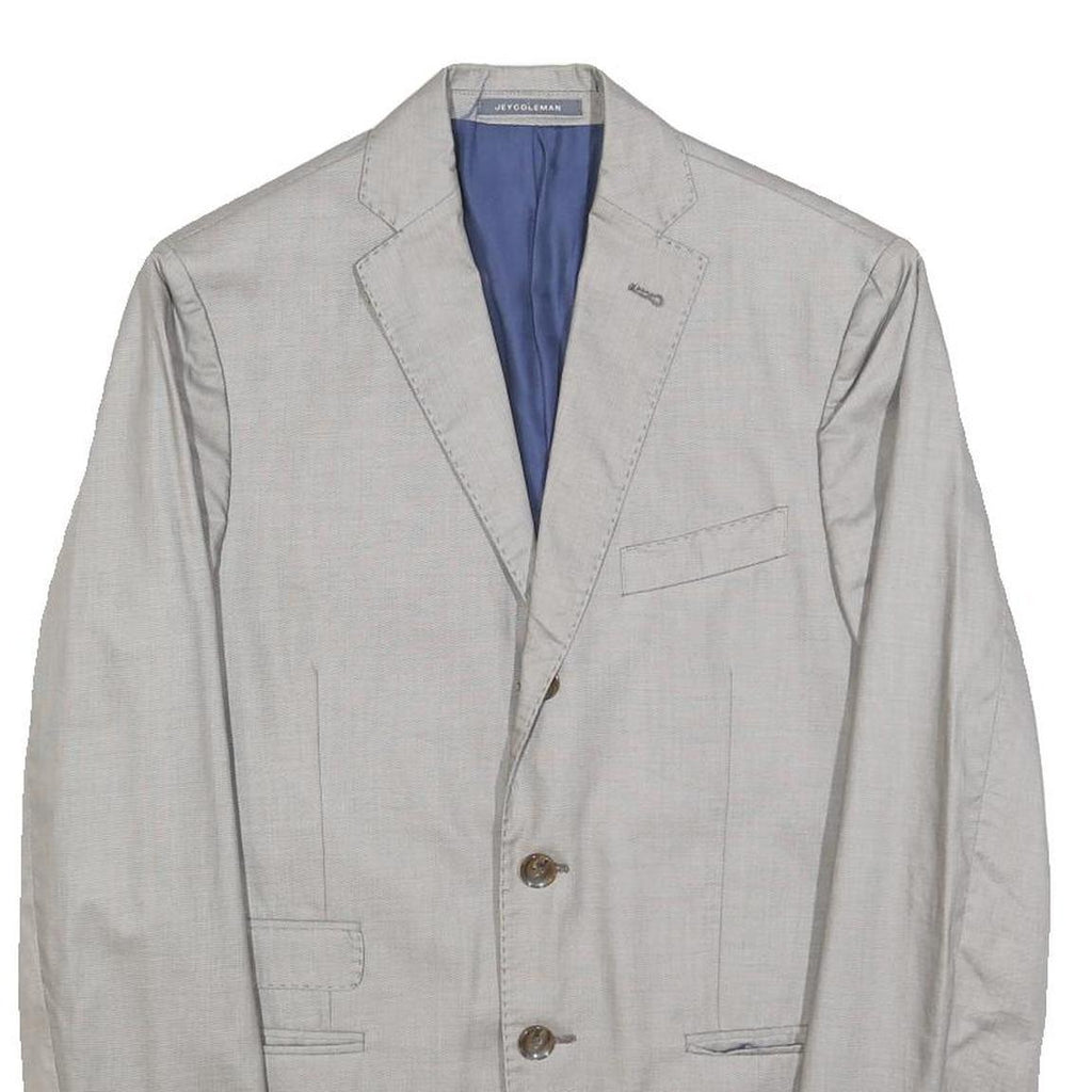 JEY COLEMAN Mens Grey Single Breasted Jacket S Woven Classic Button Closure
