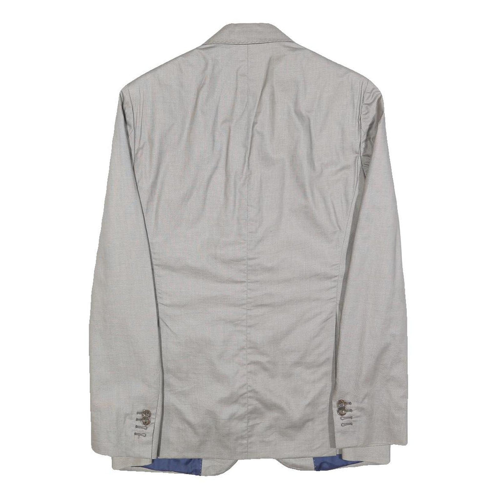 JEY COLEMAN Mens Grey Single Breasted Jacket S Woven Classic Button Closure