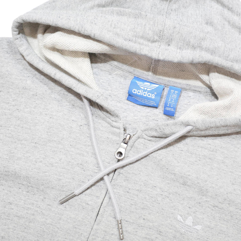 ADIDAS Mens Grey Zip Hoodie M Cotton Blend Casual Sportswear