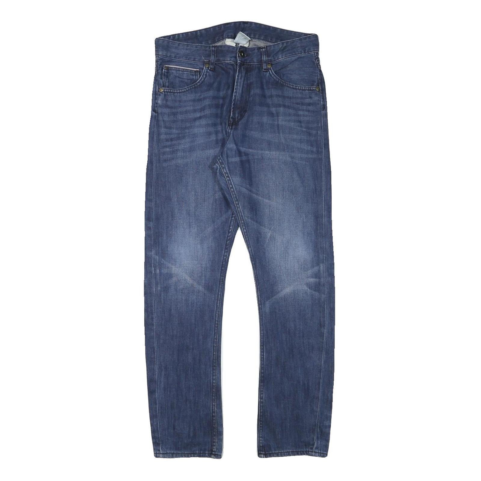 TOMMY HILFIGER Mens Slim Blue Denim Medium W30 L28 Zip Jeans Stylish Casual