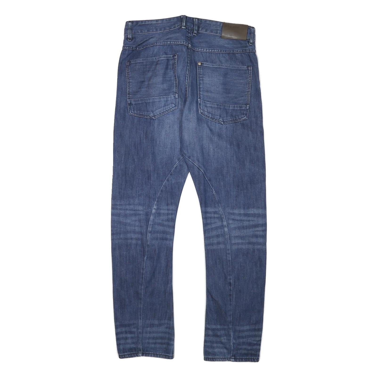 TOMMY HILFIGER Mens Slim Blue Denim Medium W30 L28 Zip Jeans Stylish Casual
