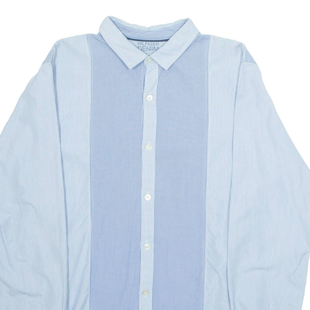 TOMMY HILFIGER Mens Shirt Blue Gingham Long Sleeve S