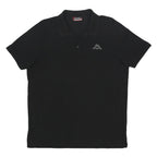 KAPPA Mens Black Polo Shirt 2XL Cotton Short Sleeve Basic Logo Embroidered