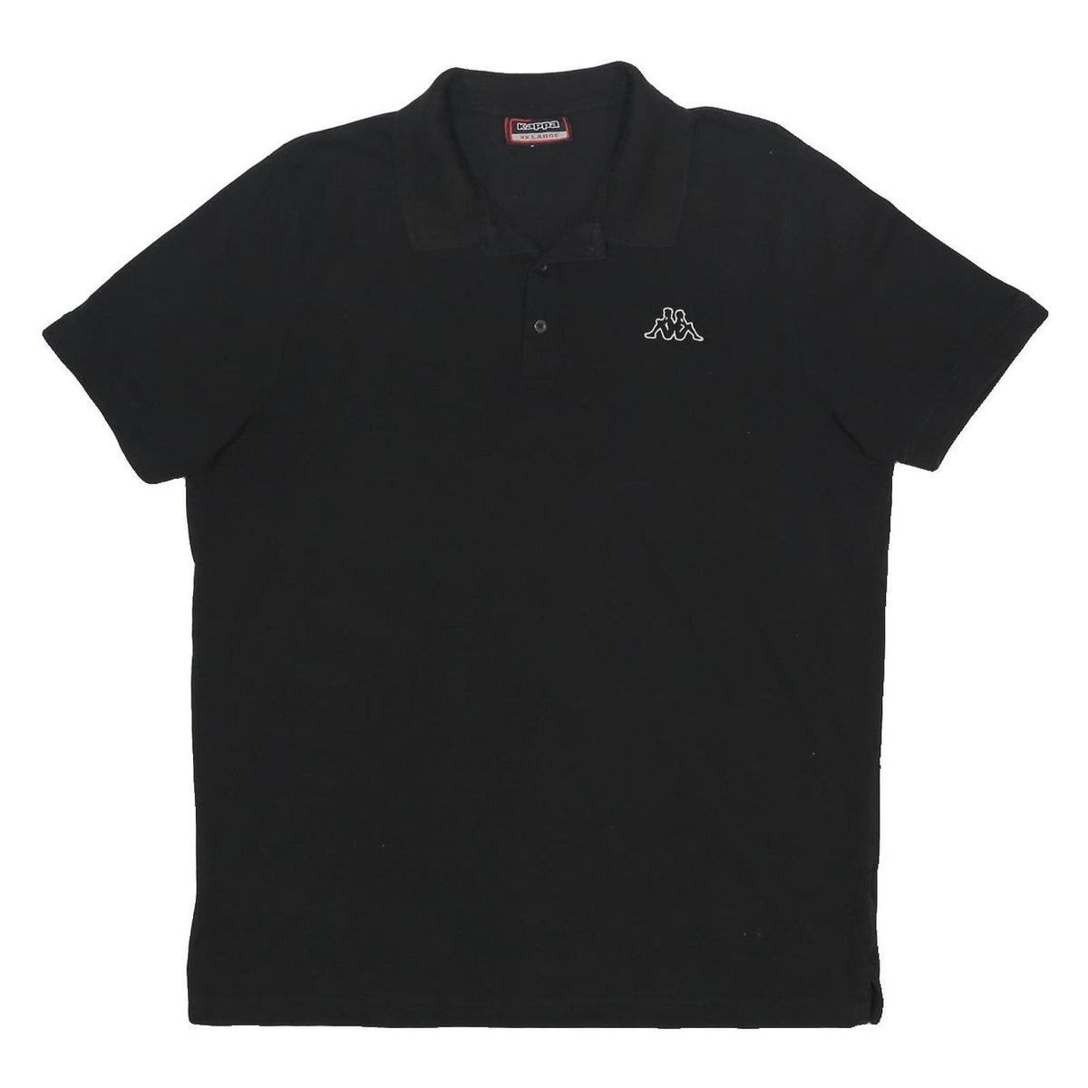 KAPPA Mens Black Polo Shirt 2XL Cotton Short Sleeve Basic Logo Embroidered