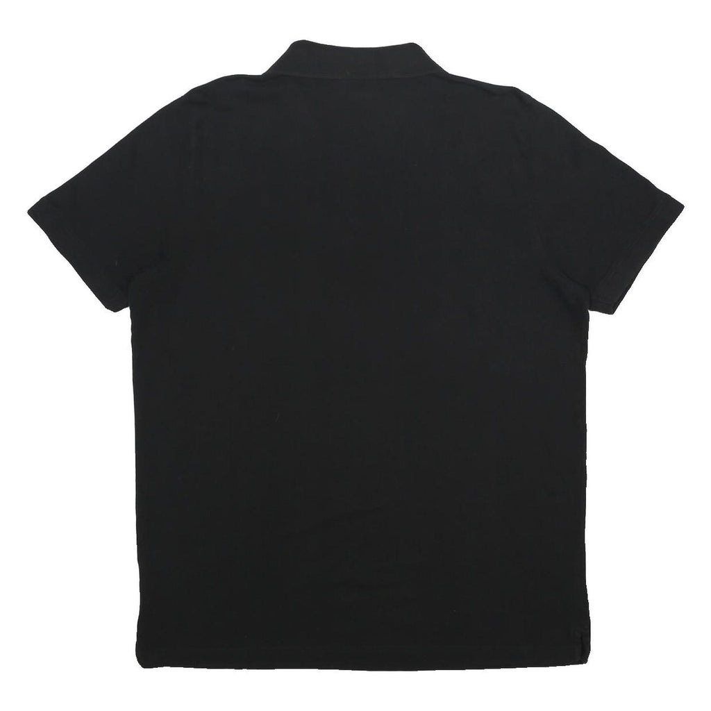 KAPPA Mens Black Polo Shirt 2XL Cotton Short Sleeve Basic Logo Embroidered